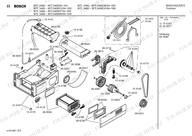 Схема №1 WTL5400IE WTL5400 с изображением Инструкция по эксплуатации для электросушки Bosch 00518149