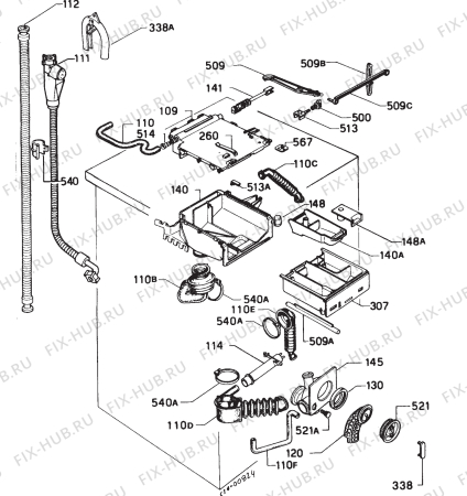 Взрыв-схема стиральной машины Zanker 5055W - Схема узла Hydraulic System 272