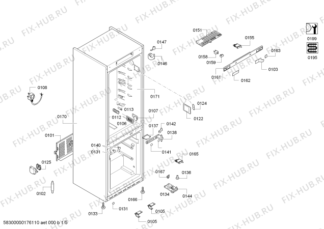 Схема №1 KGN57AI50I с изображением Дверь для холодильной камеры Bosch 00711028