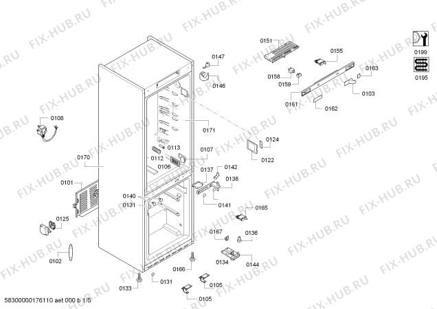 Схема №1 KGN57AI50I с изображением Плата для холодильника Siemens 00709714