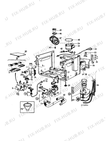 Взрыв-схема посудомоечной машины Electrolux BW301B - Схема узла Water equipment