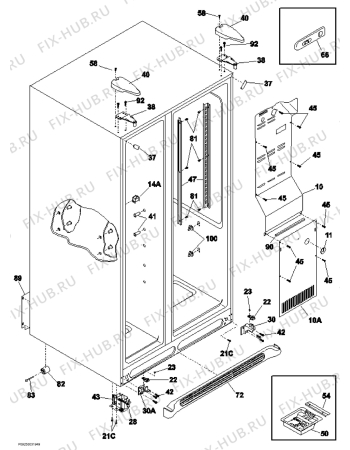 Взрыв-схема холодильника Electrolux ERL6296SK4 - Схема узла Housing 001