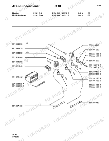 Взрыв-схема плиты (духовки) Aeg COMP. 51581B-D GB - Схема узла Section9