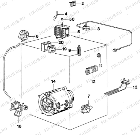 Взрыв-схема стиральной машины Electrolux WH2330 - Схема узла W30 Electrical details E