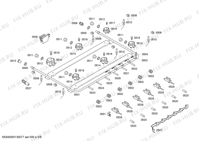 Схема №2 HSK66I42EQ P3 INOX GN 220V с изображением Задняя часть корпуса для плиты (духовки) Bosch 00239829