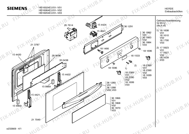 Схема №1 HEN2520EU с изображением Ручка конфорки для плиты (духовки) Bosch 00181650