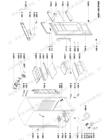 Схема №1 WMES 3799 DFC IX с изображением Затычка для холодильной камеры Whirlpool 481010548792