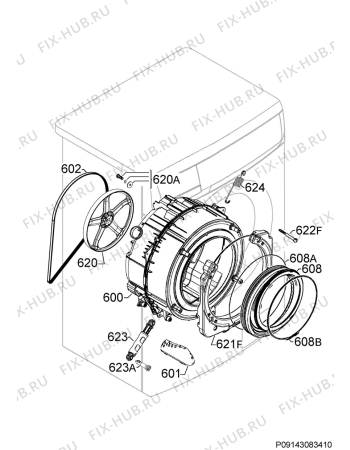 Взрыв-схема стиральной машины Ikea RENLIG 90312709 - Схема узла Functional parts 267