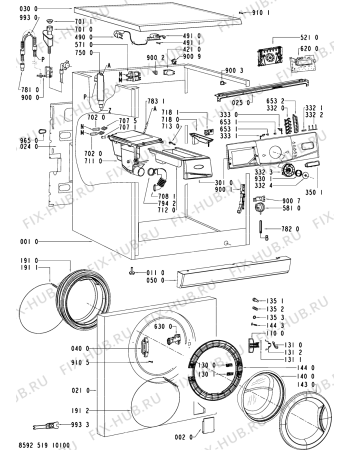 Схема №1 AWO/D 8700 с изображением Обшивка для стиральной машины Whirlpool 481245310723