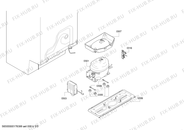 Взрыв-схема холодильника Siemens GS58NEW40, Siemens Extraklasse - Схема узла 03