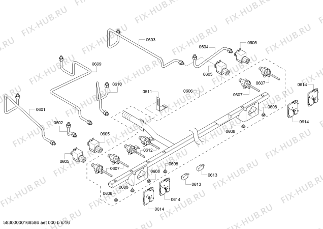 Схема №2 PRL486JDG с изображением Кабель для плиты (духовки) Bosch 00655570
