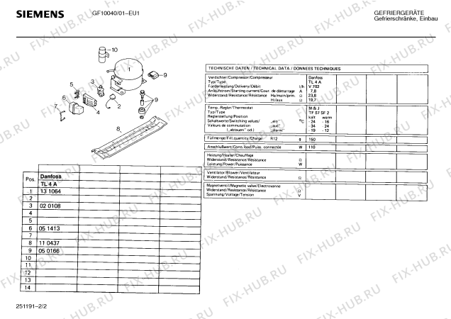 Взрыв-схема холодильника Siemens GF10040 - Схема узла 02