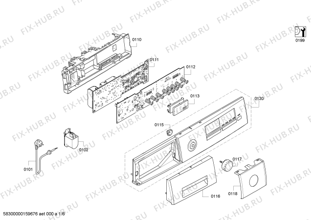 Схема №2 WM14Q441 IQ500 varioPerfect с изображением Панель управления для стиралки Siemens 11003273