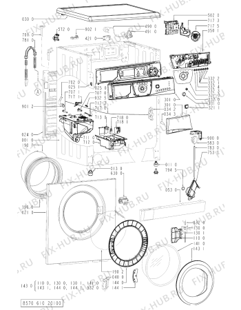 Схема №1 AWM 6080 с изображением Декоративная панель для стиралки Whirlpool 481245214182
