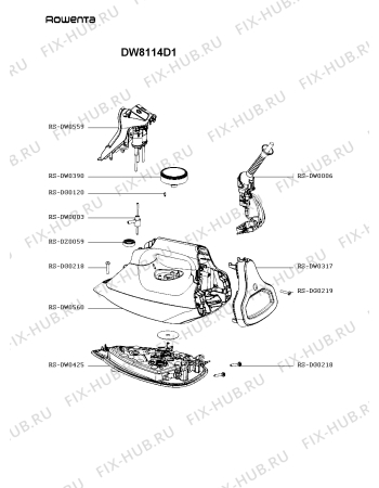 Схема №1 DW8114D1 с изображением Ручка для утюга (парогенератора) Rowenta RS-DW0560
