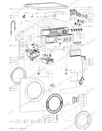 Схема №1 FL 1059 с изображением Обшивка для стиральной машины Whirlpool 481245214695