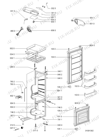 Схема №1 SC 350 с изображением Электропроводка для холодильной камеры Whirlpool 481201978815