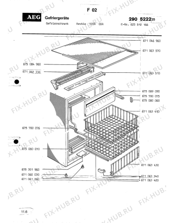 Взрыв-схема холодильника Aeg ARCTIS 1200 GS A - Схема узла Section1