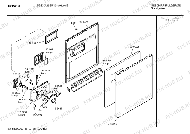 Схема №2 SGS30A49EU с изображением Инструкция по эксплуатации для посудомойки Bosch 00584617