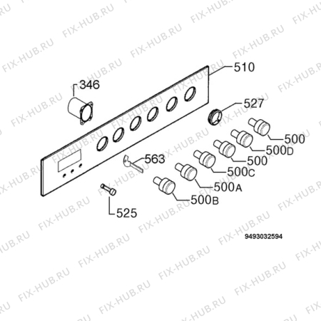 Взрыв-схема плиты (духовки) Privileg 752093_60471 - Схема узла Command panel 037