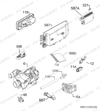 Взрыв-схема посудомоечной машины Pelgrim GVW581ONY/P02 - Схема узла Electrical equipment 268