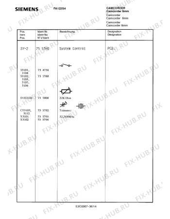 Схема №5 FA122G4 с изображением Инструкция по эксплуатации для видеотехники Siemens 00530573