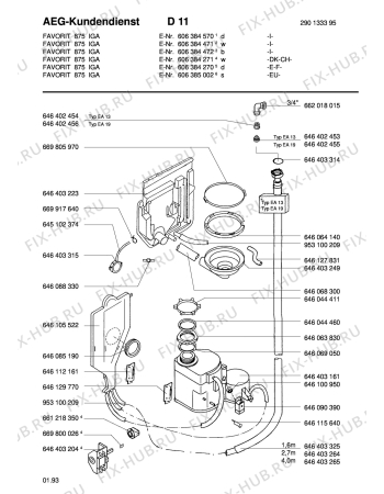 Взрыв-схема посудомоечной машины Aeg FAV875I-W  I - Схема узла Water softener 066
