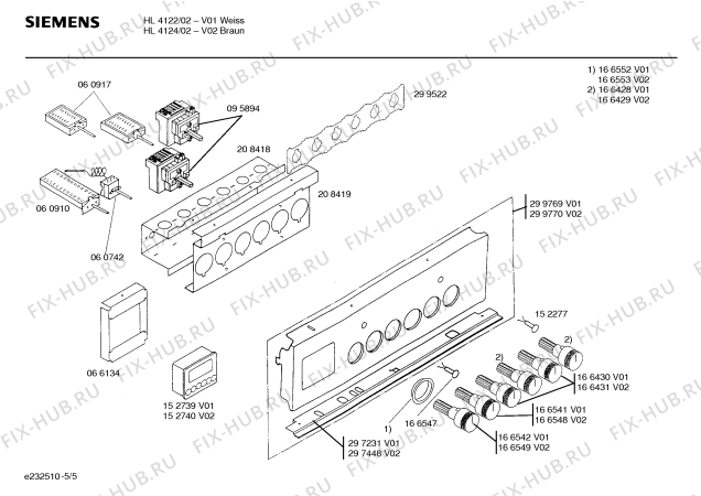 Схема №2 HS9122 с изображением Ручка выбора температуры для плиты (духовки) Siemens 00166541