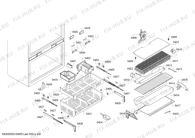 Схема №2 T30BB810SS с изображением Крепеж для холодильника Bosch 00623434
