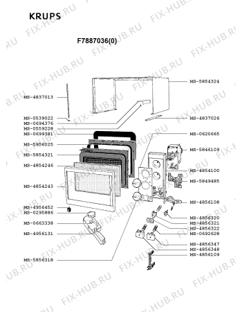 Схема №1 F7877030(0) с изображением Дверка для микроволновки Krups MS-4856109