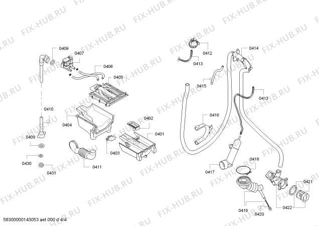 Взрыв-схема стиральной машины Bosch WAS2846CEE Logixx8 Sensitive;EcoWash;Made in Germany - Схема узла 04