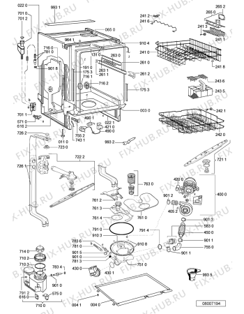 Схема №1 MDB 755 AGS с изображением Модуль (плата) управления для посудомойки Whirlpool 480140100015