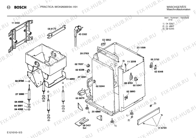 Взрыв-схема стиральной машины Bosch WOH2600II PRAKTICA - Схема узла 03