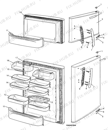 Взрыв-схема холодильника Electrolux ER5200DX - Схема узла Section 2