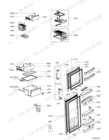 Схема №1 ARC 4130 IX с изображением Дверка для холодильника Whirlpool 481244688151