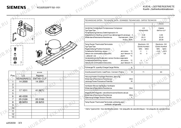 Взрыв-схема холодильника Siemens KG32S320FF - Схема узла 03