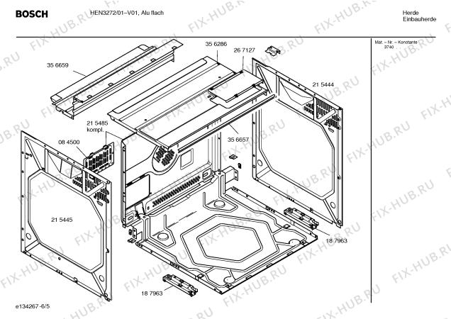 Взрыв-схема плиты (духовки) Bosch HEN3272 - Схема узла 05