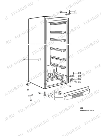 Взрыв-схема холодильника Aeg Electrolux A70260-GS - Схема узла C10 Cabinet