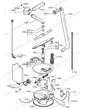 Взрыв-схема посудомоечной машины Electrolux ESL4135 - Схема узла Hydraulic System 272