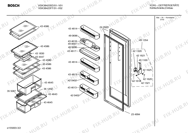 Взрыв-схема холодильника Bosch KSK38423SD - Схема узла 02