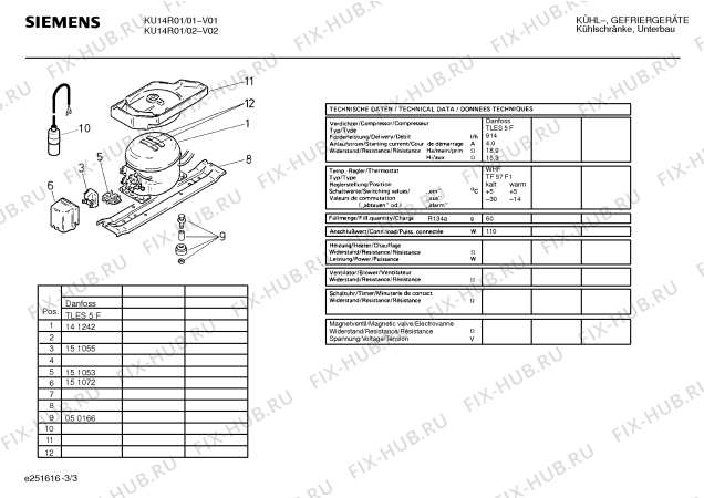 Взрыв-схема холодильника Siemens KU14R01 - Схема узла 03