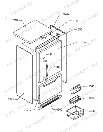 Схема №3 KRBC 9010/l с изображением Дверца для холодильной камеры Whirlpool 480132102614