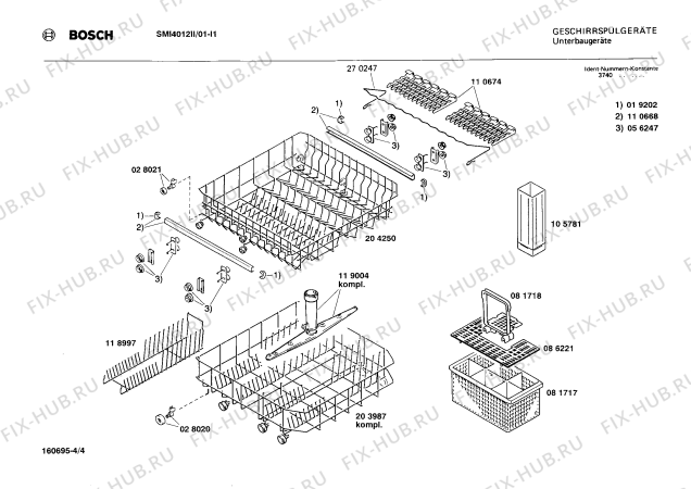 Взрыв-схема посудомоечной машины Bosch SMI4012II SMI4012 - Схема узла 04