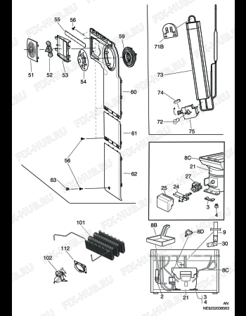 Взрыв-схема холодильника Aeg Electrolux SK2351AA - Схема узла C10 Cold, users manual