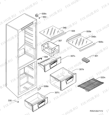 Взрыв-схема холодильника Zoppas PC381NF - Схема узла Housing 001