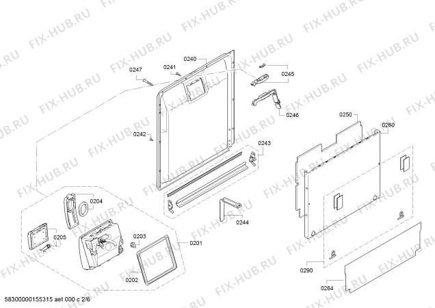 Схема №4 S41E50N0GB с изображением Ручка выбора программ для посудомоечной машины Bosch 00622621
