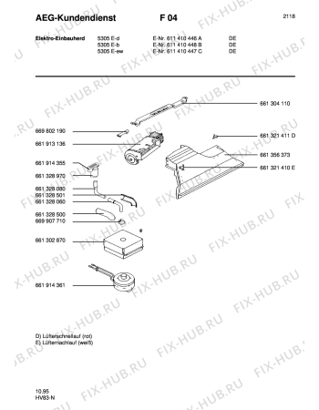 Взрыв-схема плиты (духовки) Aeg COMP. 5305E-W - Схема узла Section1