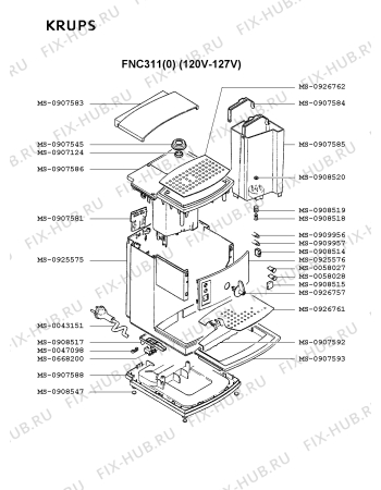 Схема №1 F9624133(0) с изображением Криостат для электрокофеварки Krups MS-0908508