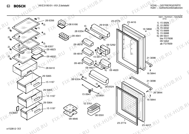 Взрыв-схема холодильника Bosch KKE3195 - Схема узла 02