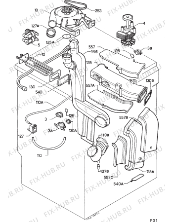 Взрыв-схема стиральной машины Zanussi WDT1275 - Схема узла Turbodry